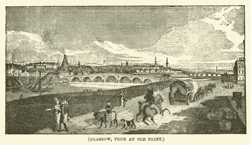 Glasgow, eski bir baskıdan (gravür) by English School