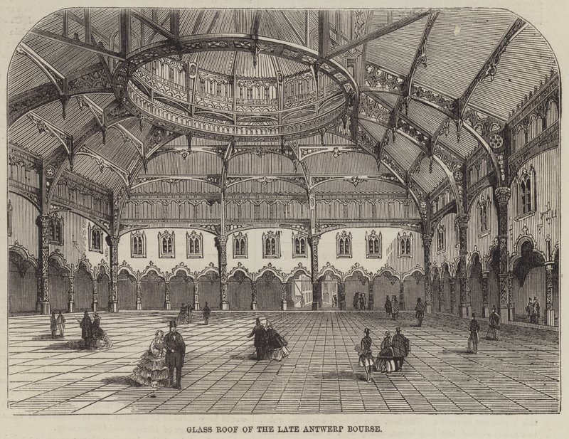 Anvers Borsasının Cam Çatısı (gravür) by English School