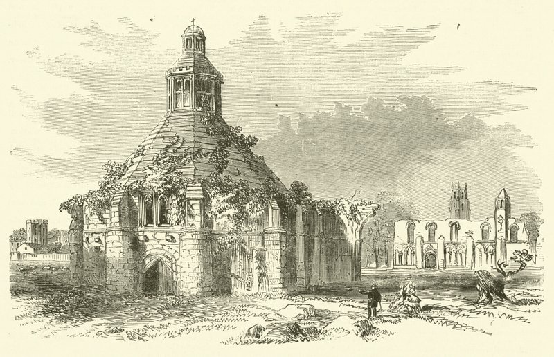 Glastonbury Manastırı (gravür) by English School