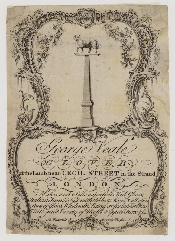 Glovers, George Veale, ticaret kartı by English School