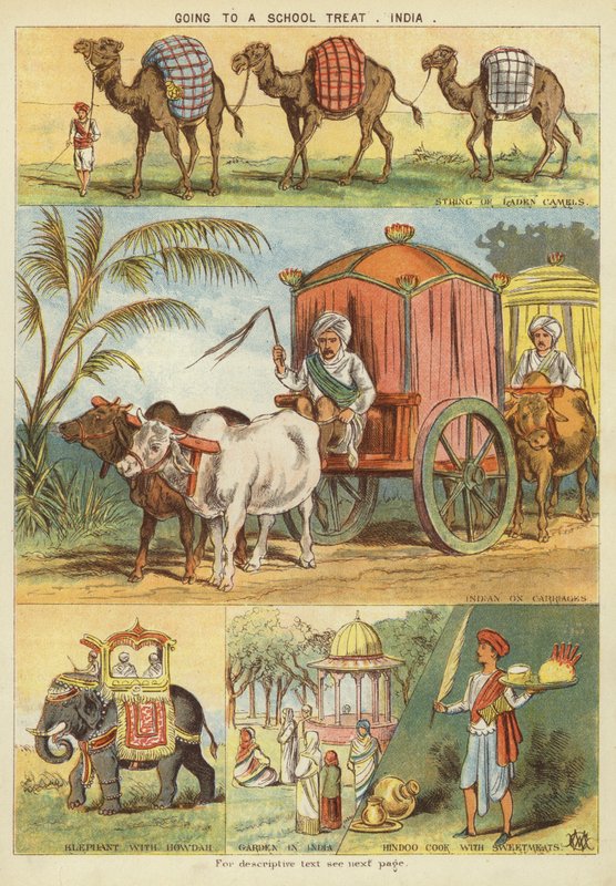 Okul ziyafetine gitmek, Hindistan (chromolitho) by English School