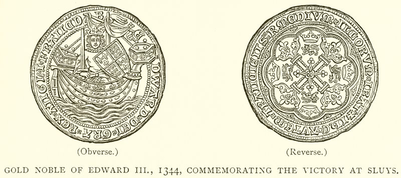 Altın Asil Edward III, 1344, Sluys Zaferini Anma by English School