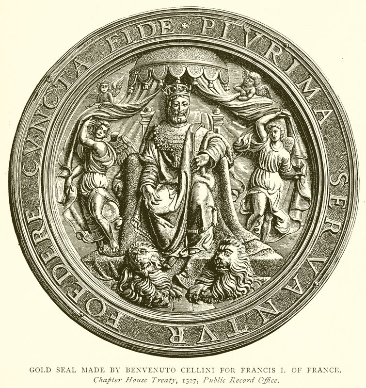 Fransa Kralı I. Francis için Benvenuto Cellini tarafından yapılan Altın Mühür by English School