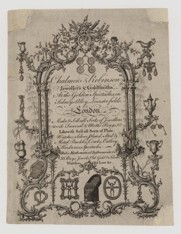 Kuyumcular ve Gümüşçüler, Chalmers ve Robinson, ticari kart by English School