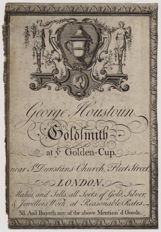 Kuyumcular ve Gümüşçüler, George Houstoun, ticari kart by English School