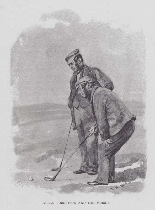 Golf: Allan Robertson ve Tom Morris (taş) by English School