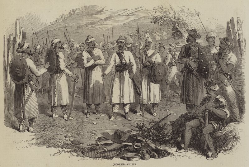 Goorkha Chiefs (gravür) by English School