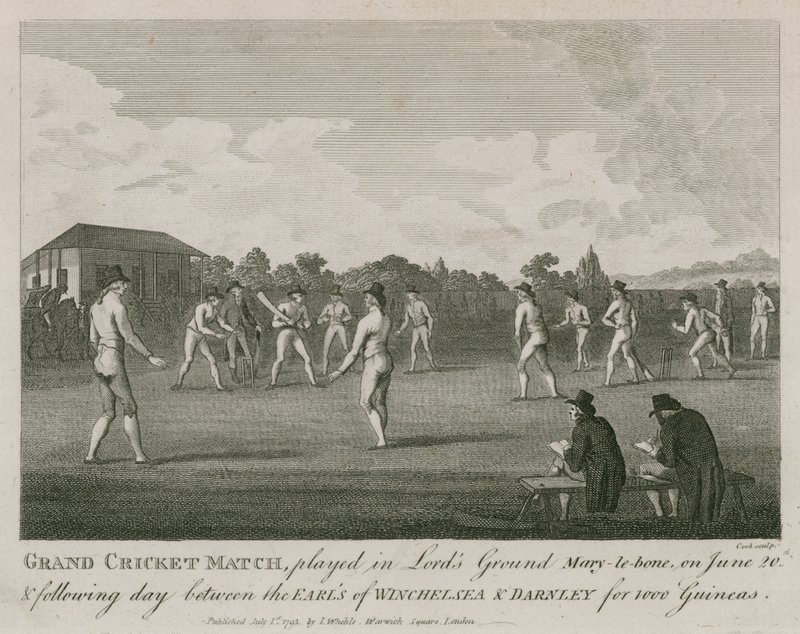 Lords Ground, Marylebone, Londra'da oynanan büyük kriket maçı by English School