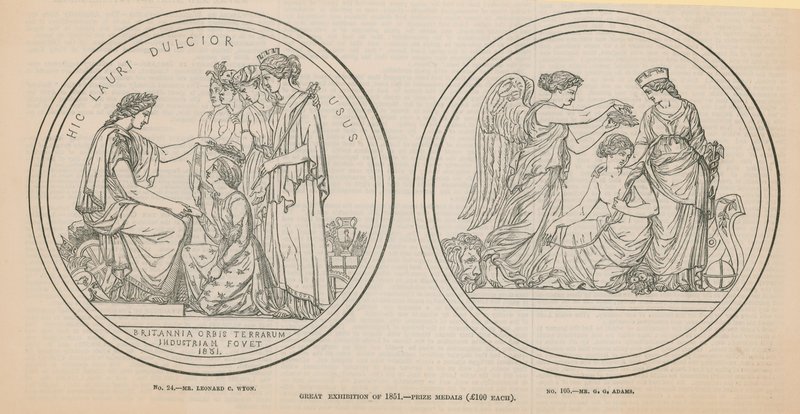 1851 Büyük Sergisi - Ödül madalyaları (her biri 100 £) by English School