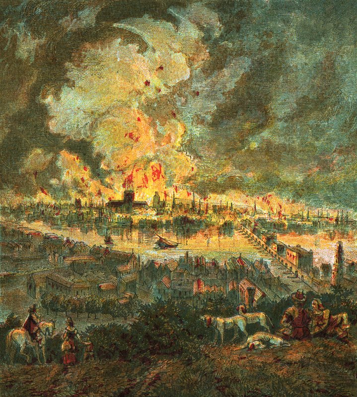 Büyük Londra Yangını (1666) by English School