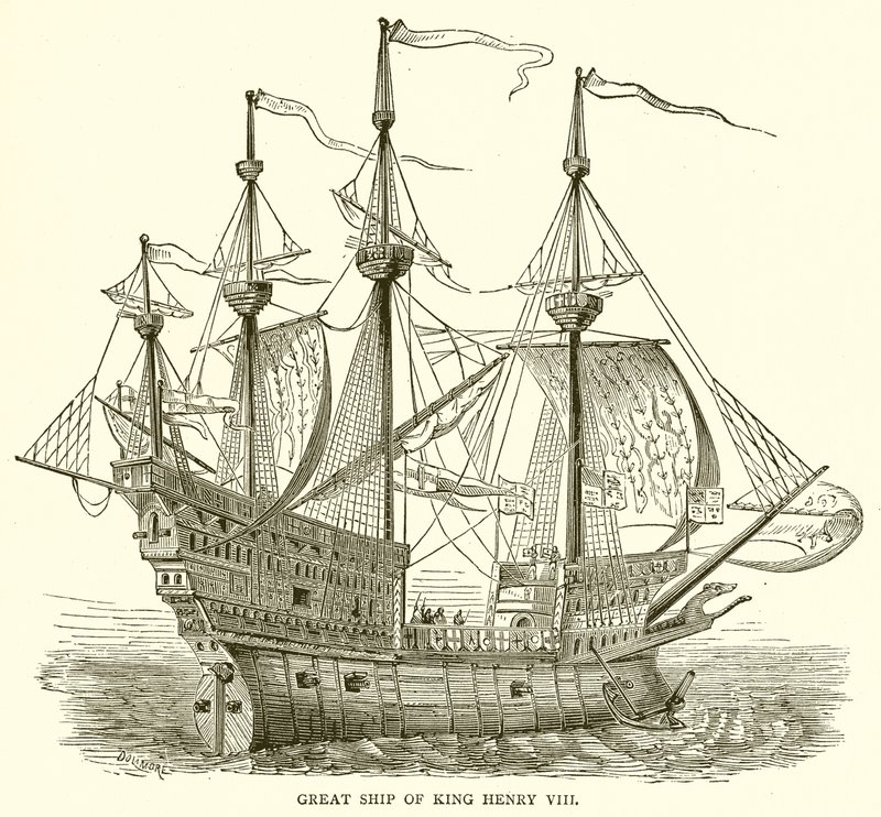 Kral Henry VIII'in Büyük Gemisi by English School