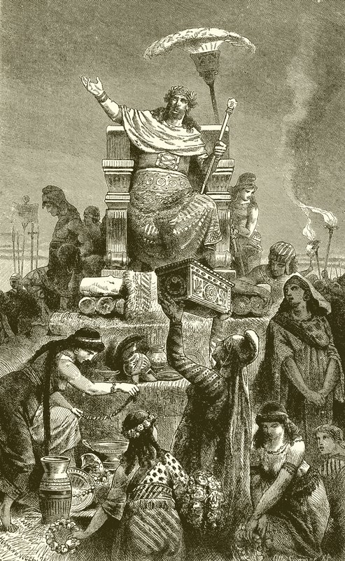 Yunan Dejenerasyonu.--Croesus Cenaze Yığını Üzerinde by English School