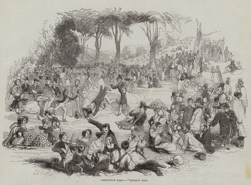 Greenwich Park, Holiday Hill (gravür) by English School