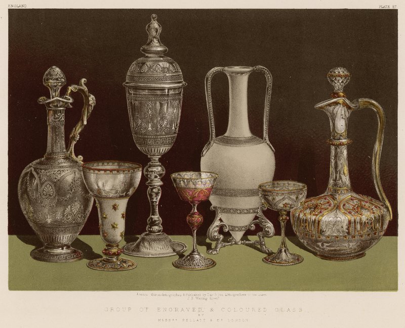 Gravür ve Renkli Cam Grubu, Messrs Pellatt and Co, Londra by English School