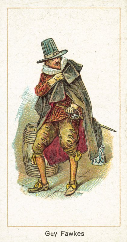 Guy Fawkes (kromolitho) by English School