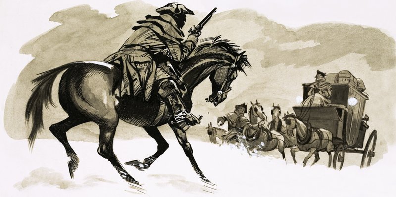 Highwayman arabaya saldırmak üzere by English School