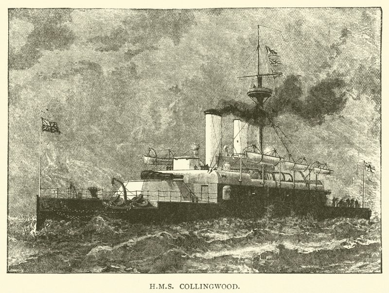 HMS Collingwood (gravür) by English School