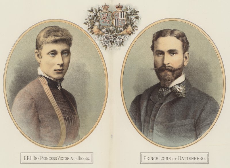 SAİK Hessen Prensesi Victoria ve Battenberg Prensi Louis (renkli taş) by English School