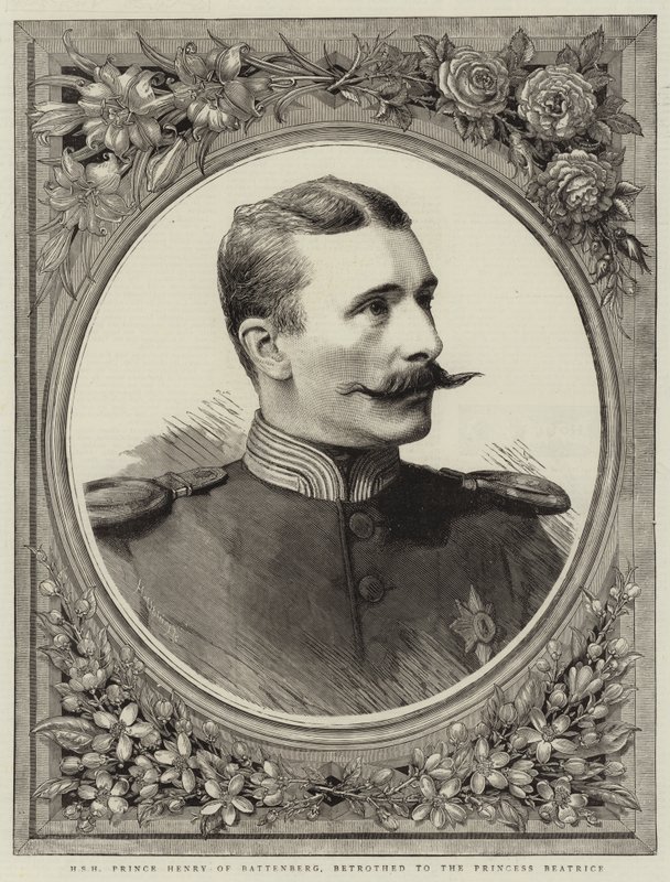 HSH Battenberg Prensi Henry, Prenses Beatrice ile Nişanlı (gravür) by English School