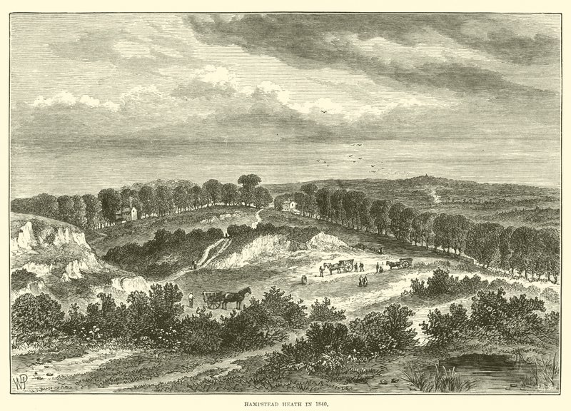 1840 yılında Hampstead Heath (gravür) by English School