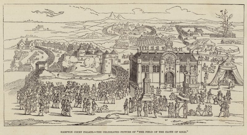 Hampton Court Palace, "Altın Kumaş Tarlası"nın Ünlü Resmi (gravür) by English School
