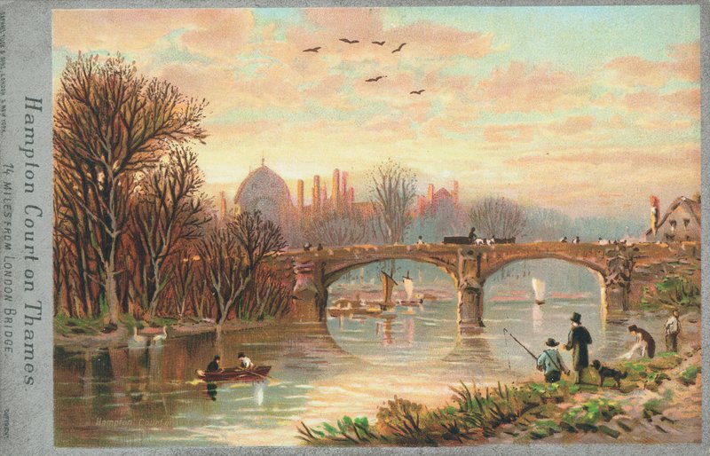 Hampton Court, Thames Nehri üzerinde by English School