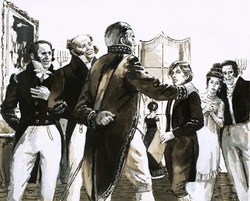 Hans Christian Andersen, Prens Christian Frederick ile tanışıyor by English School