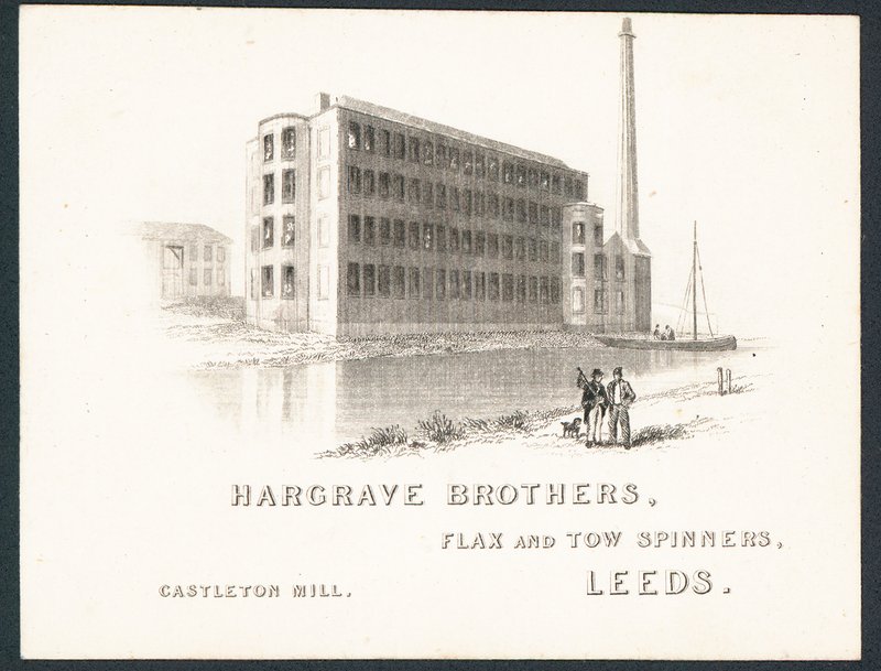 Hargrave Brothers, keten ve yedekte eğiriciler, ticaret kartı by English School