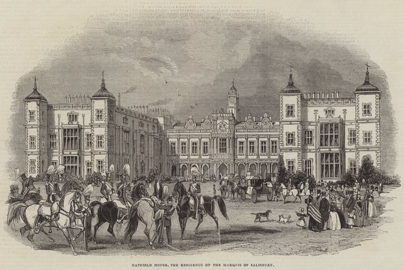 Hatfield House, Salisbury Markisinin ikametgahı (gravür) by English School