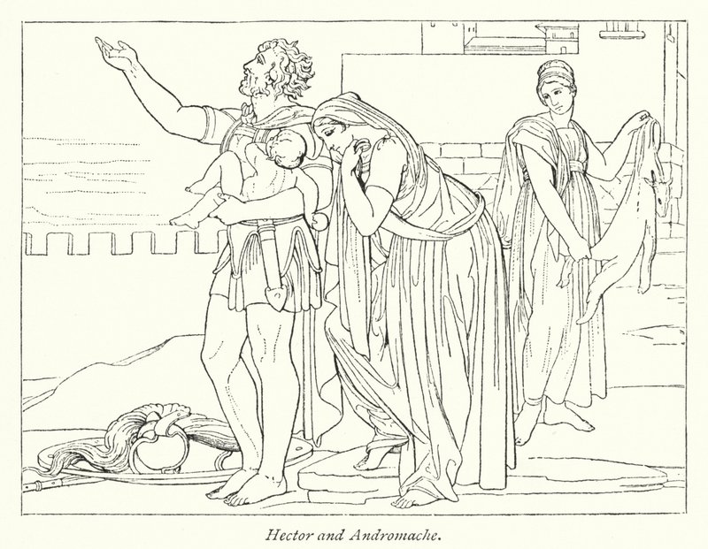 Hector ve Andromache (lito) by English School