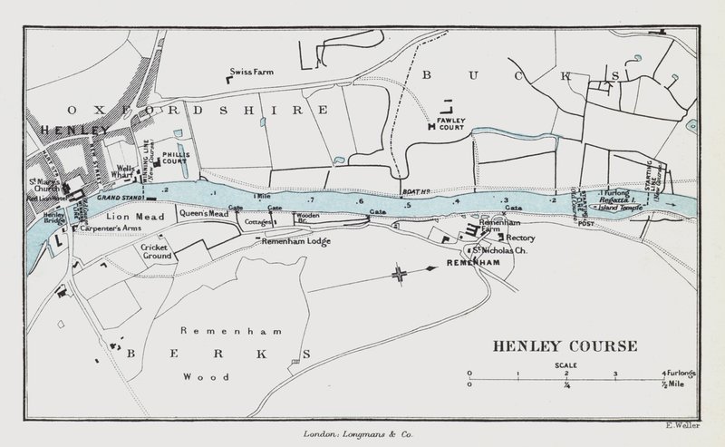 Henley Kursu (renkli gravür) by English School
