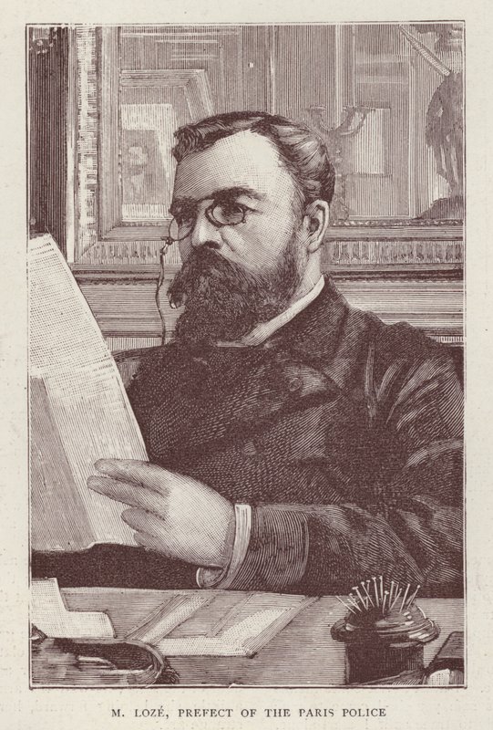 Henri Loze, Fransız politikacı ve Paris Polis Müdürü (litho) by English School