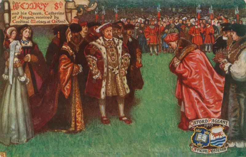 8. Henry ve Kraliçesi Aragonlu Catherine, Kardinal Wolsey tarafından Oxford