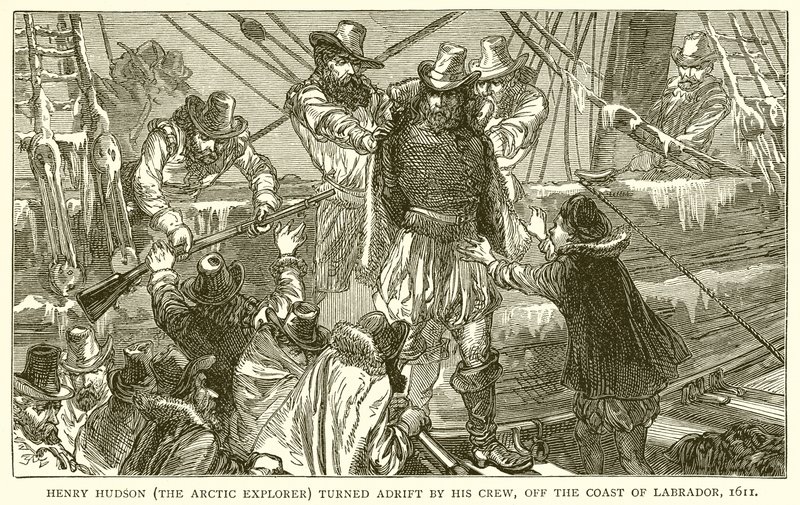 Henry Hudson (Arctic Explorer) Labrador Sahili açıklarında Mürettebatı Tarafından Sürüklendi, 1611 by English School