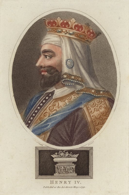 Henry IV, İngiltere Kralı (renkli gravür) by English School