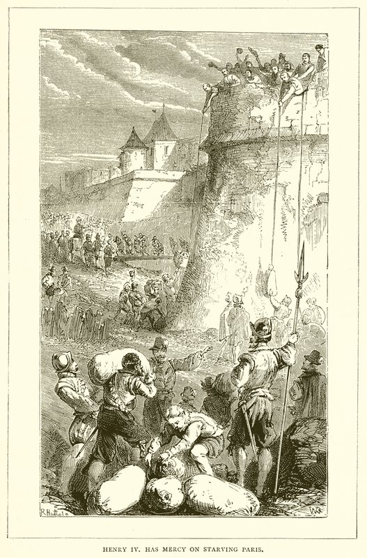 Henry IV, Açlıktan Ölen Paris'e Merhamet Ediyor by English School