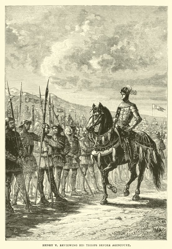 Henry V, birliklerini Agincourt