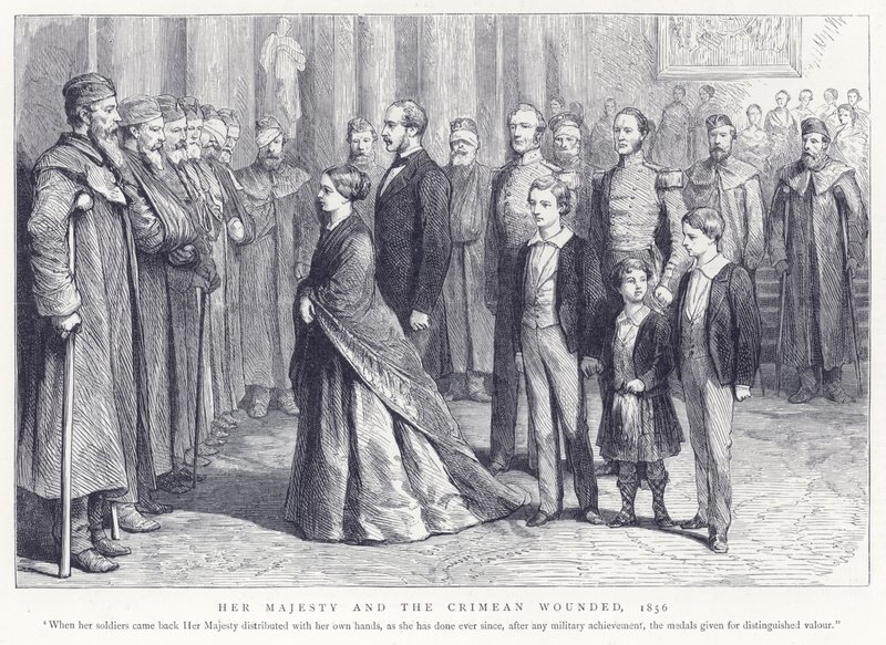 Majesteleri ve Kırım Yaralıları, 1856 by English School
