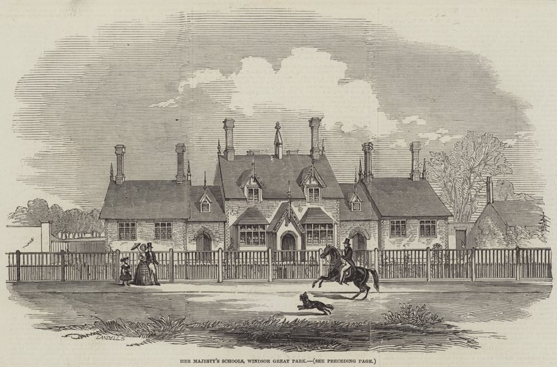 Majestelerinin Okulları, Windsor Great Park (gravür) by English School