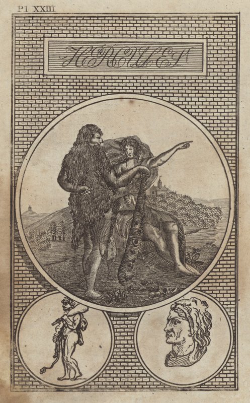 Herkül, antik Roma kahramanı ve tanrı (gravür) by English School