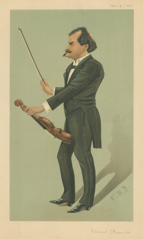 Bay Eduard Strauss, 29 Ağustos 1895, Vanity Fair karikatürü by English School