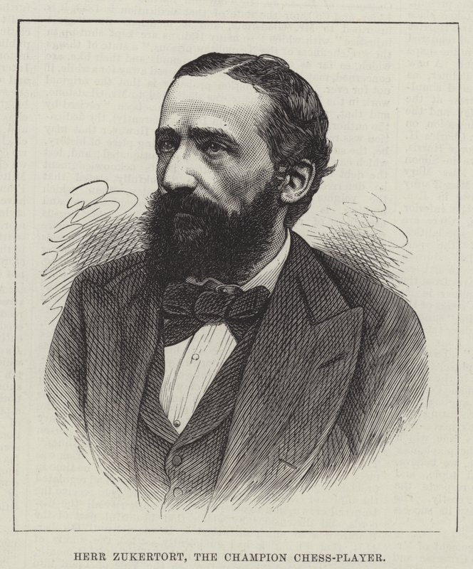Herr Zukertort, Şampiyon Satranç Oyuncusu (gravür) by English School