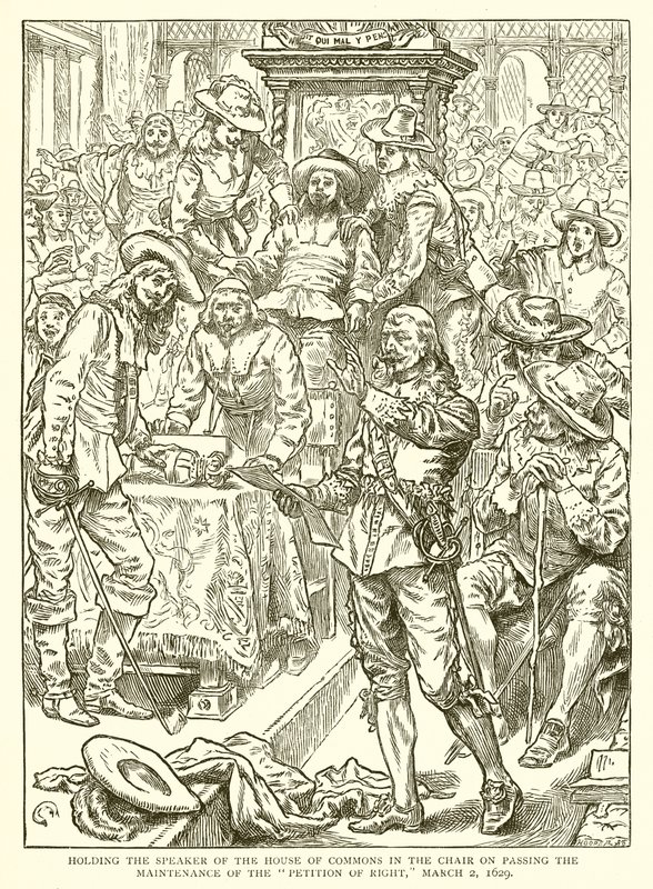 Hak Dilekçesinin Sürdürülmesinin Geçirilmesinde Avam Kamarası Başkanının Başkanda Bulunması, 2 Mart 1629 by English School
