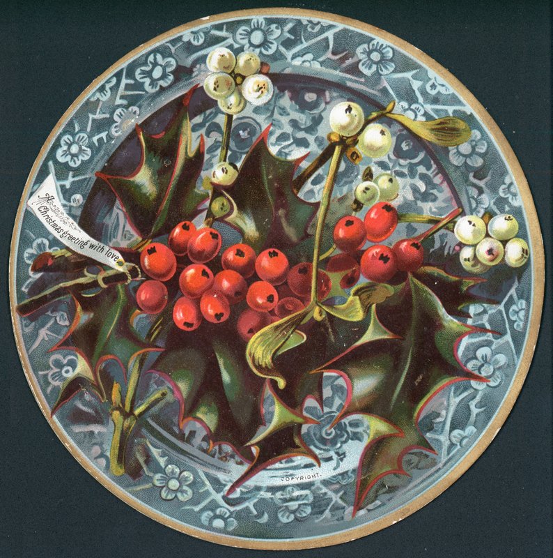 Holly ve Ökseotu bir tabakta, Noel Kartı by English School