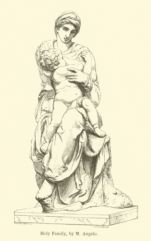 Kutsal Aile, M Angelo tarafından (gravür) by English School