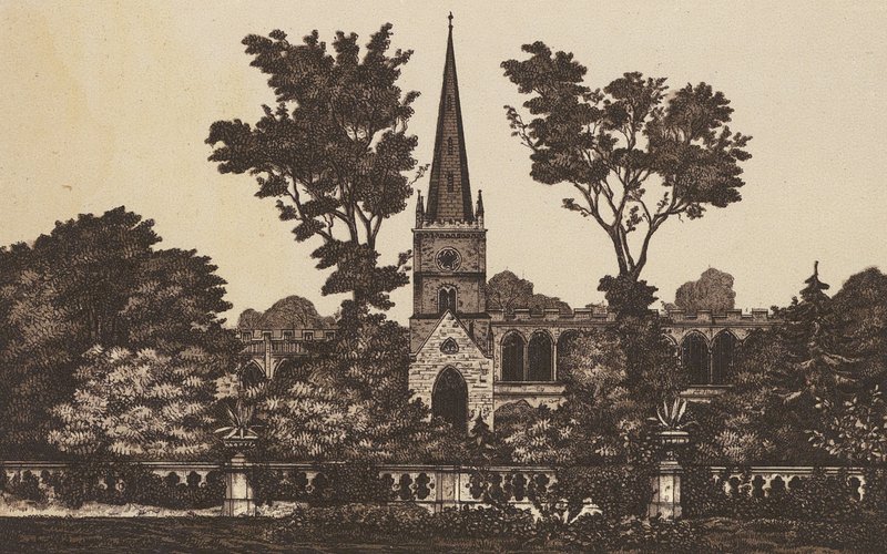 Kutsal Üçlü Kilisesi, Stratford on Avon (lito) by English School