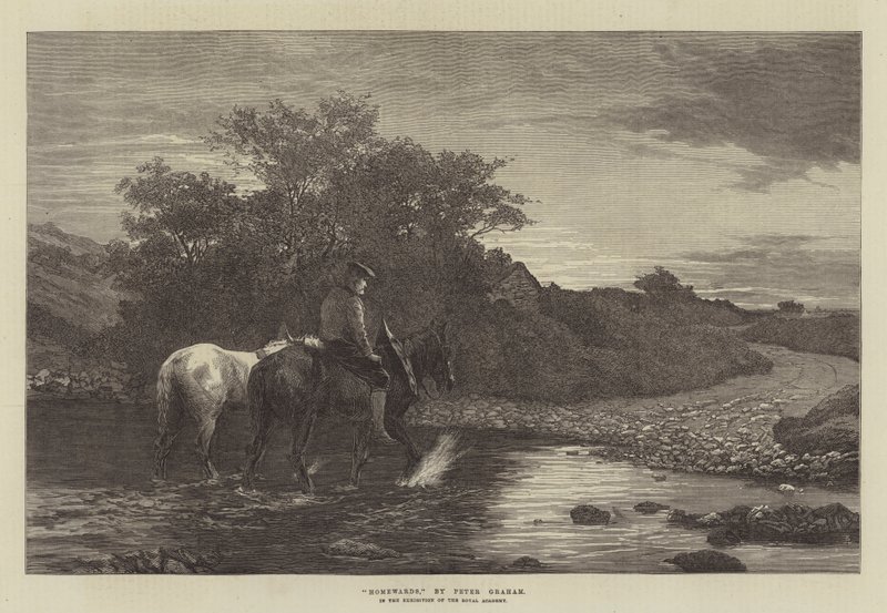 Kraliyet Akademisi Sergisinde "Homewards" (gravür) by English School