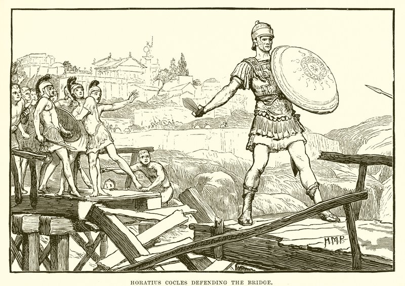 Horatius Cocles köprüyü koruyor by English School