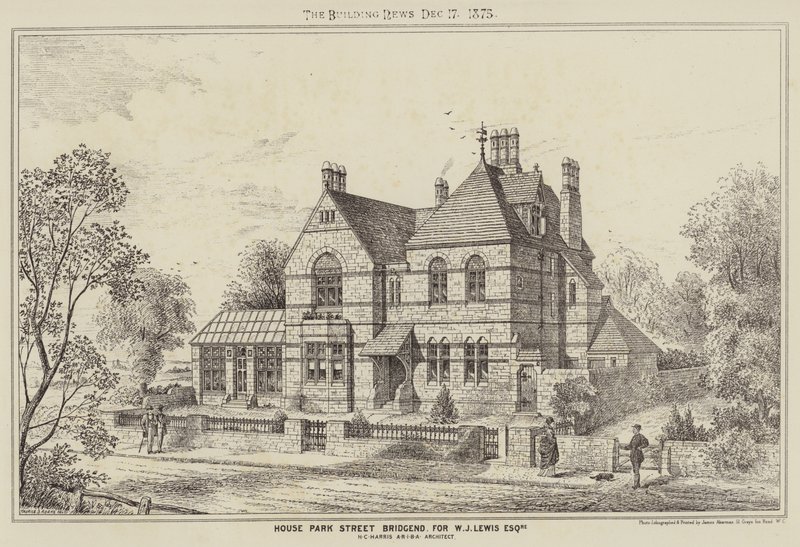 House Park Street Bridgend, WJ Lewis Esquire için (gravür) by English School