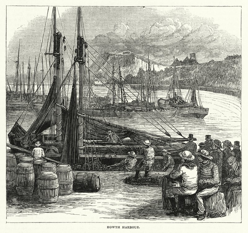 Howth Harbour (gravür) by English School